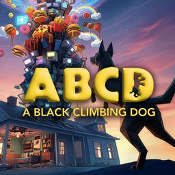 A Black Climbing Dog
